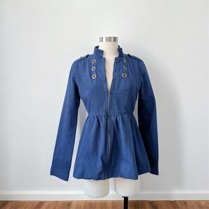 Y2K Tulle Military Epaulet Corduroy Peacoat Jacket Blazer Coat Button Medium
